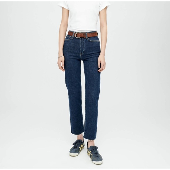 RE/DONE 70S COMFORT STRETCH HIGH RISE STOVE PIPE JEAN IN DARK RINSE - Picture 12 of 12